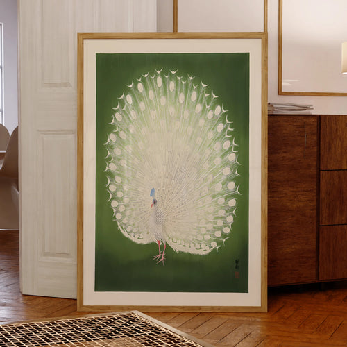 Ohara Koson Green Peacock Print Framed Wall Art
