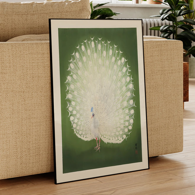 Ohara Koson Green Peacock Print Framed Wall Art