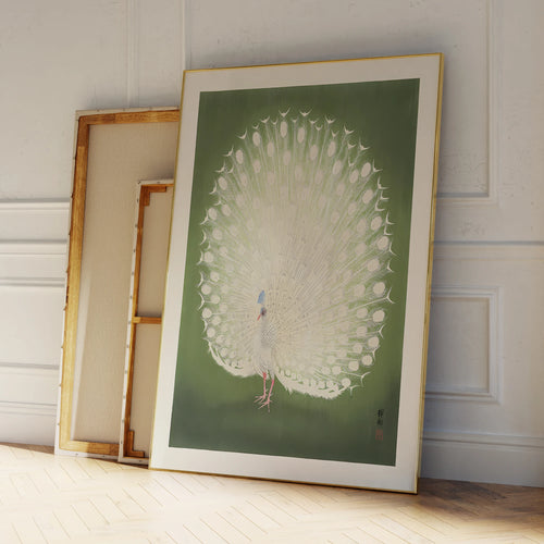 Ohara Koson Green Peacock Print Framed Wall Art