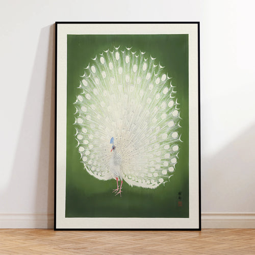 Ohara Koson Green Peacock Print Framed Wall Art