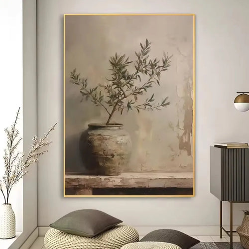 Terracotta Pottery Neutral Canvas Wall Art Print