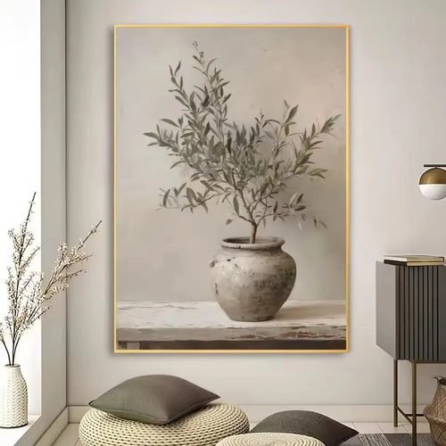 Terracotta Pottery Neutral Canvas Wall Art Print