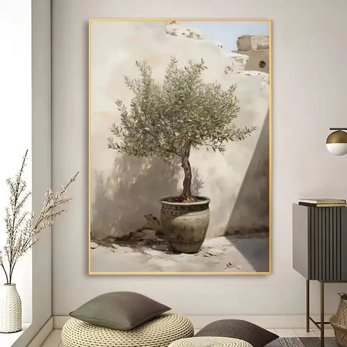 Terracotta Pottery Neutral Canvas Wall Art Print