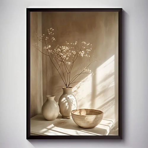Terracotta Pottery Neutral Canvas Wall Art Print