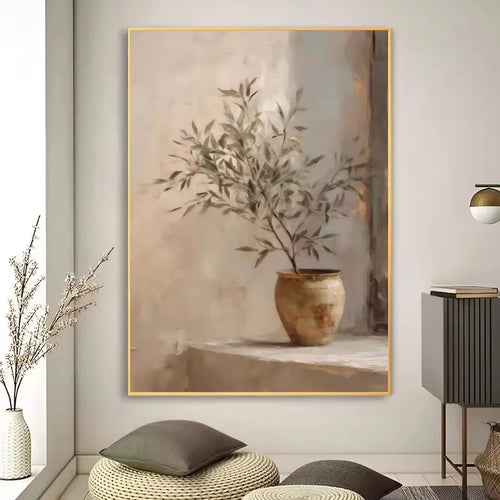Terracotta Pottery Neutral Canvas Wall Art Print