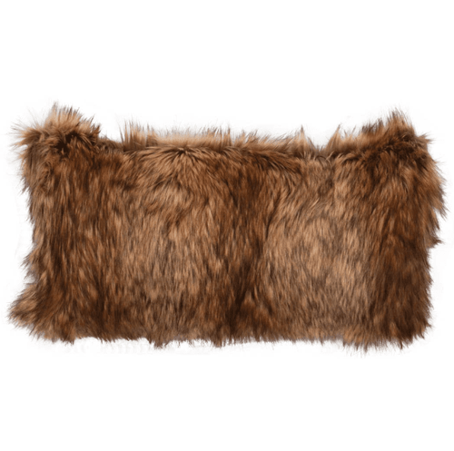 Large Faux Wolf Fur Rustic Farmhouse Full Throw Pillow -14x26 - The Finishing Touch Decor