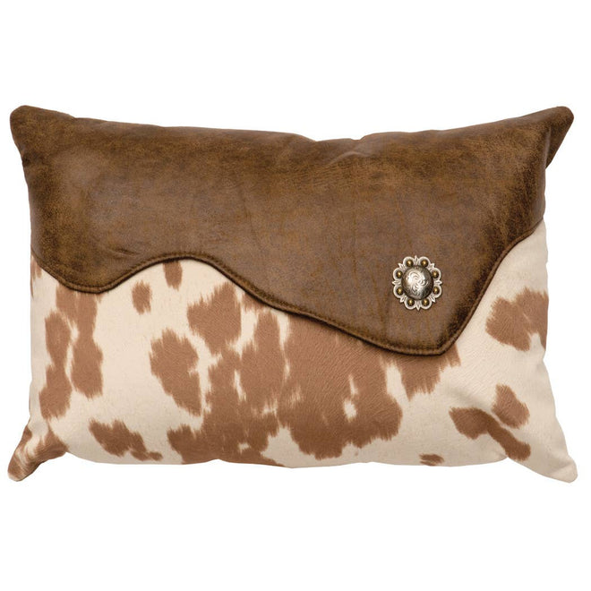 Faux Cow Print Metal Accented Envelope Throw Pillow - The Finishing Touch Decor
