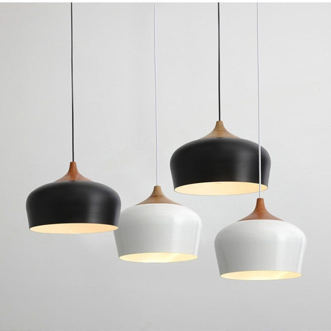 Wood & Aluminum Mid-Century Modern Pendant Chandelier Lighting - The Finishing Touch Decor