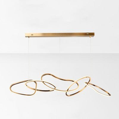 Glam Minimalist Modern Gold Steel Rings Chandelier - The Finishing Touch Decor