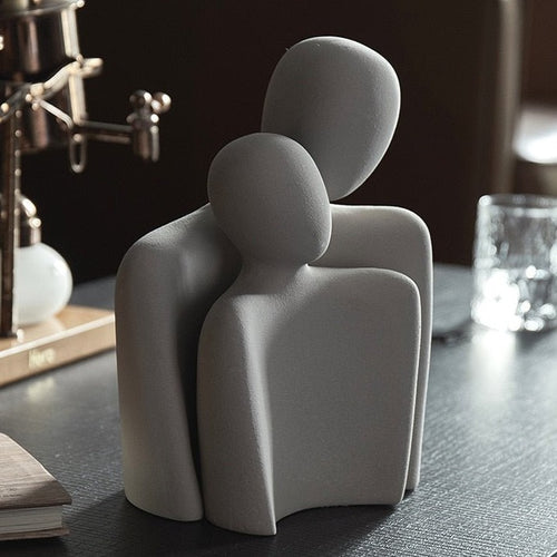 Nestled "Abstract Embrace" Modern Ceramic Figurines - The Finishing Touch Decor