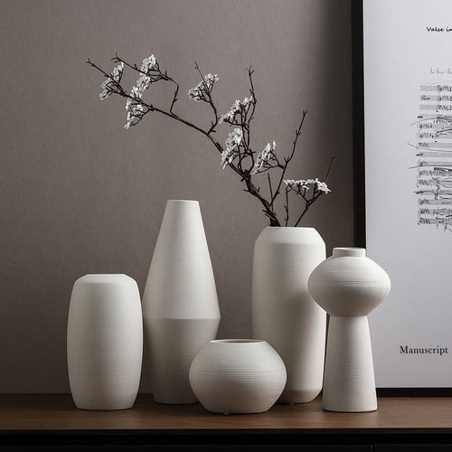 Brushed Handmade Ceramic Modern Minimalist Vases - The Finishing Touch Decor