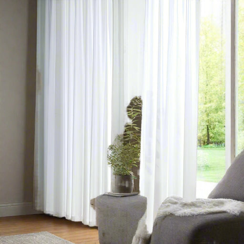 Sheer Voile Organza White Tulle Window Curtains - The Finishing Touch Decor