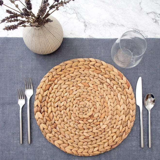 Natural Real Hyacinth Wicker Rope Table Placemats - Set of 4 - The Finishing Touch Decor