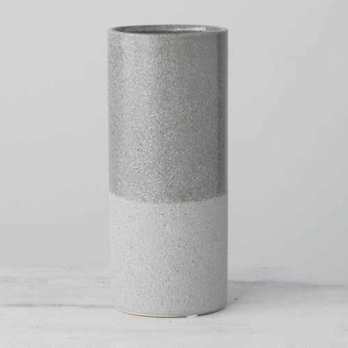 Neutral Simple Two-Toned Ceramic Classic Grey Vase - The Finishing Touch Decor