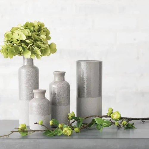 Neutral Simple Two-Toned Ceramic Classic Grey Vase - The Finishing Touch Decor